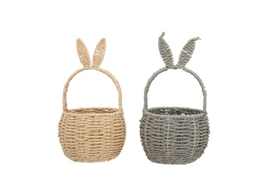 Koszyk wiklinowy z uszami 16 x 12 cm beżowy/szary 1 szt.