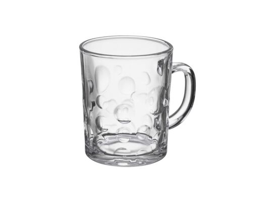 Kubek Dublin szklany 240 ml kółka transparentny