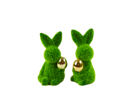 Figurka ceramiczna Zając 13 cm różne wzory zielony 1 szt.