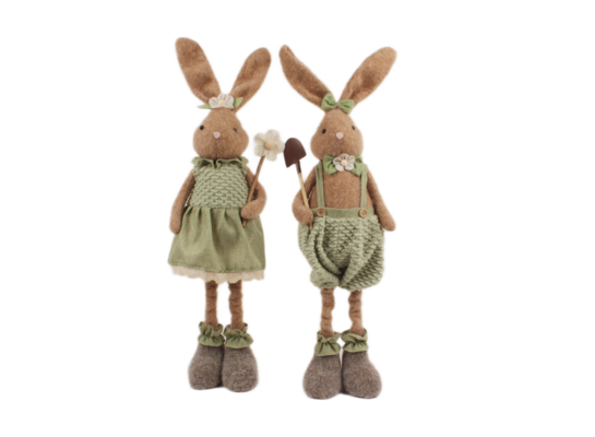 Zając na teleskopowych nogach 52-82 x 18 cm brązowy