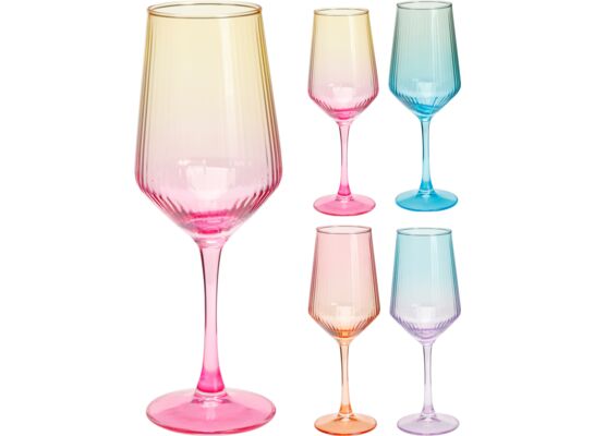 Kieliszek do wina 380 ml stripe desig różne kolory 1 szt.