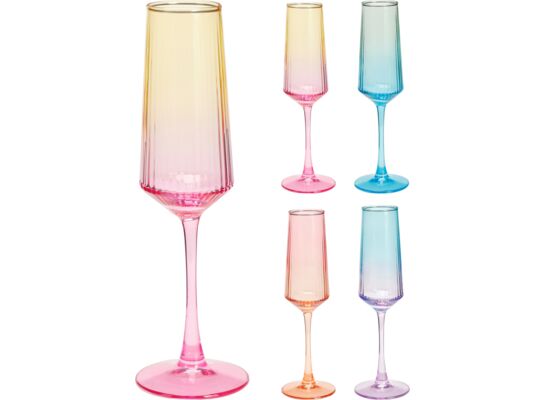 Kieliszek do szampana 250 ml stripe różne wzory 1 szt.