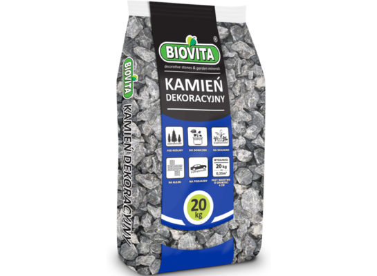 Grys czarny Bazalt 15 - 22 mm 20 kg BIOVITA