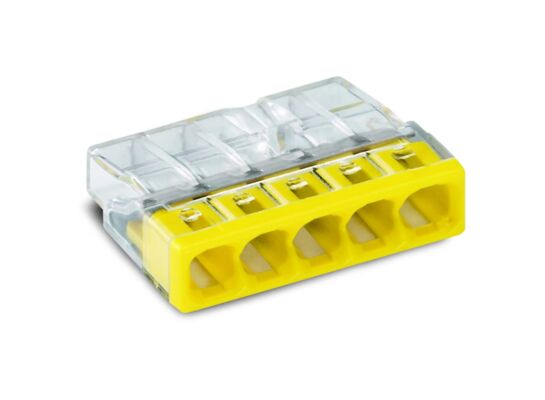 Złączka Wago max 2,5 mm2 5 krotna 5 sztuk żółty
