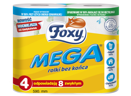 Papier toaletowy FOXY MEGA 3 warstwowy 4 rolki