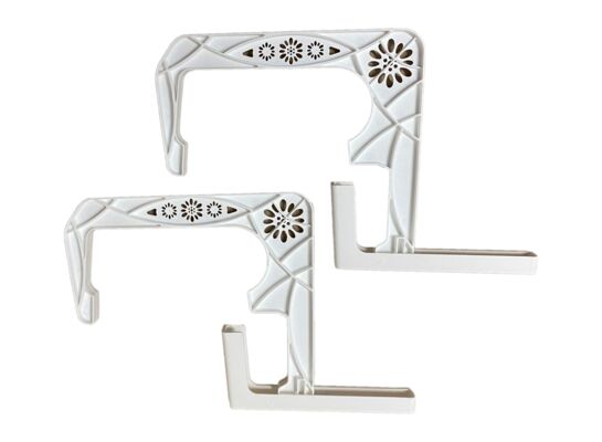 Komplet uchwytów regulowanych 2 sztuki do skrzynki balkonowej 23 x 20 cm biały