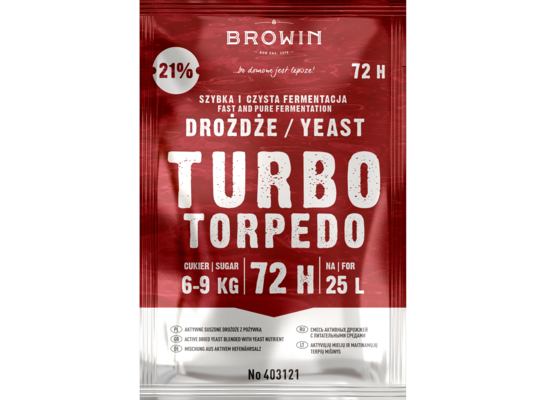 Drożdże gorzelnicze Turbo Torpedo 72h 21% 120 g