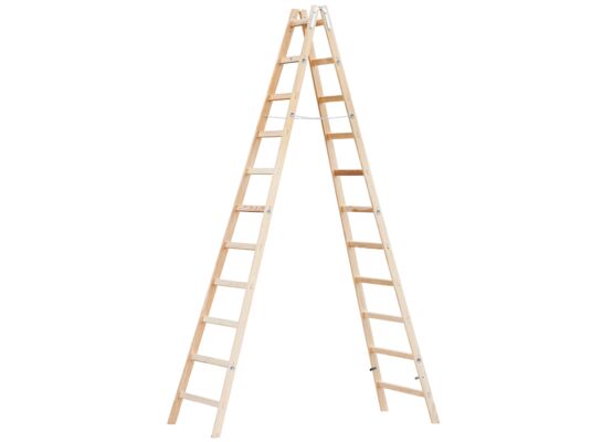 Drabina drewniana, rozstawna, 2 elementowa, 11 szczeblowa, ZARGES
