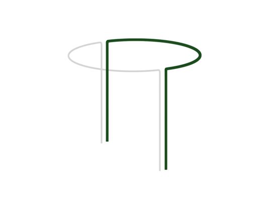 Podpora pierścieniowa do roślin 1/2 koła 40 x 35 cm