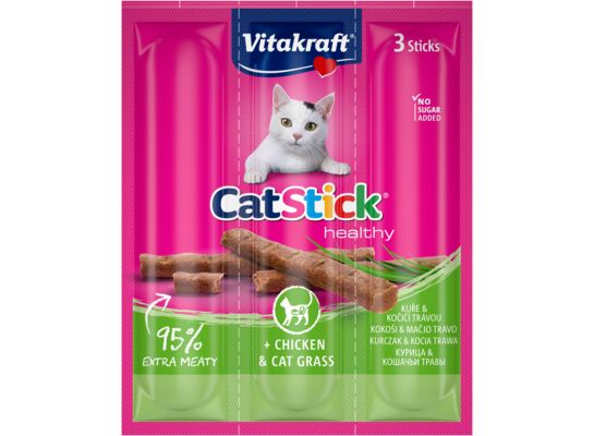 Przysmak dla kota CAT STICK MINI 3 sztuki kurczak z trawą Vitakraft