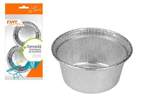 Foremki aluminiowe na babeczki i muffinki 12szt.