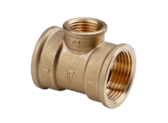 Trójnik redukcyjny mosiężny 3/4"x1/2"x3/4" żółty