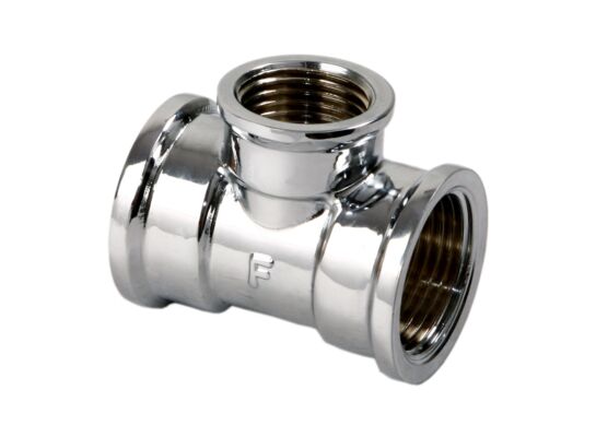 Trójnik redukcyjny mosiężny 3/4"x1/2"x3/4" chrom