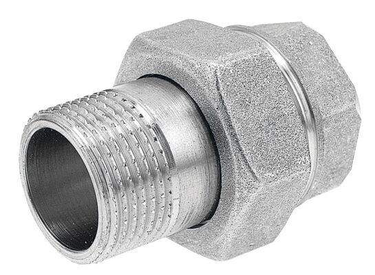 Śrubunek mosiężny chrom 3/4" prosty z uszczelką