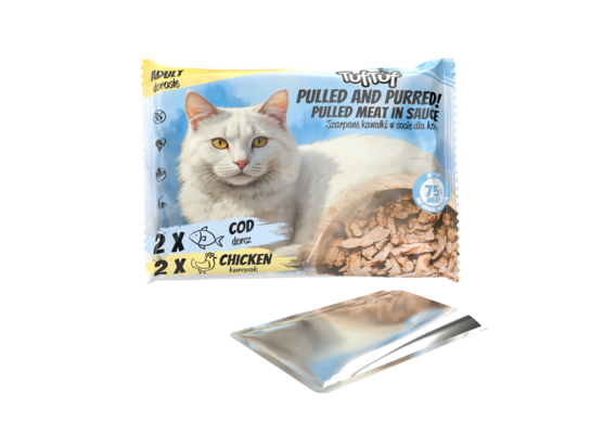 Karma mokra dla kota dorsz/kurczak saszetki 4x100 g Tuf Tuf