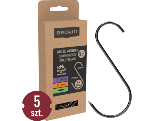 Haki do wędzarni tradycyjne 4 x 150 mm 5 sztuk Browin