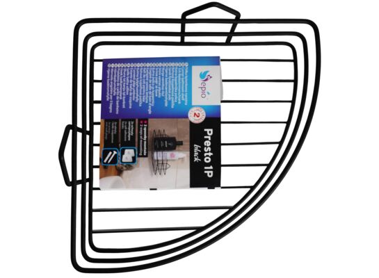 Półka łazienkowa Presto 1P narożna czarna mat Sepio