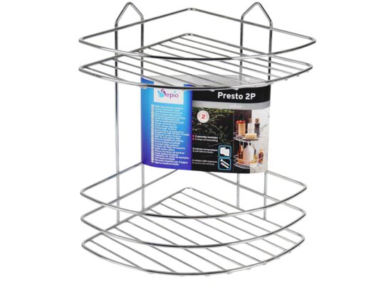 Półka łazienkowa Presto 2P narożna silver Sepio