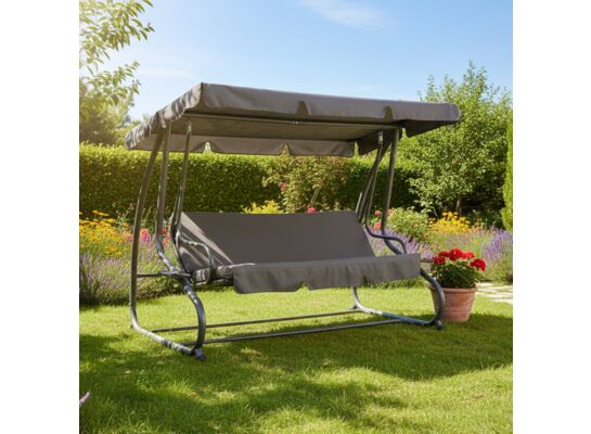 Huśtawka rozkładana ze stelażem 224 x 118 x h158 cm grafit