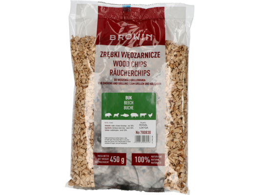 Zrębki wędzarnicze buk 450 g klasa 8 Browin