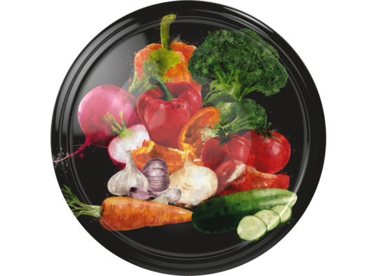 Zakrętka fi82/6 warzywa czarna 10 sztuk