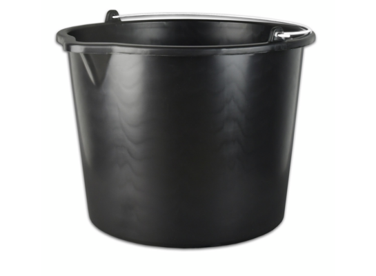 Wiadro budowlane z wypływką 12 l czarne