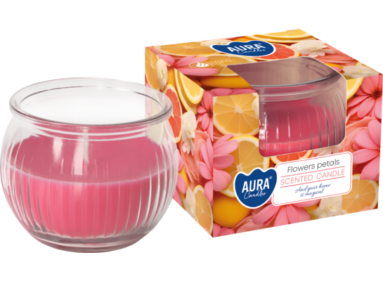 Świeca zapachowa w szkle SN69-428 18 h płatki kwiatów Bispol