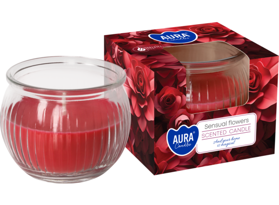 Świeca zapachowa w szkle SN69-420 18 h zmysłowe kwiaty Bispol