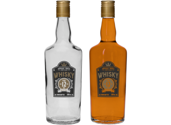 Butelka 0,5 l z zakrętką nadruk Whisky 1 sztuka