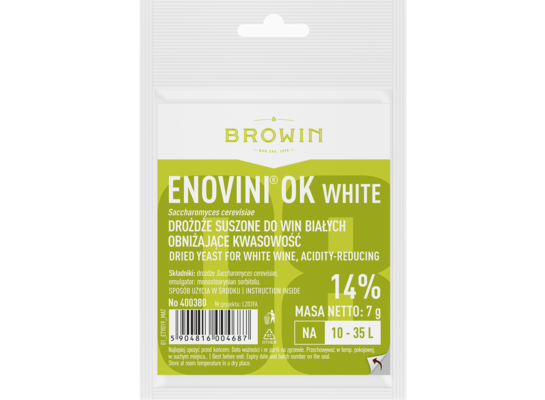 Drożdże obniżające kwasowość Enovini OK WHITE 7 g Browin
