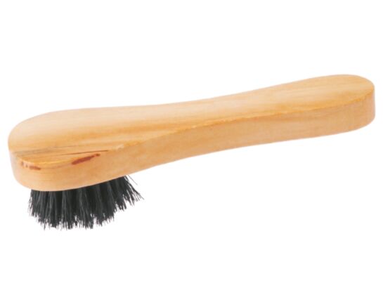 Szczotka mazak do butów okrągły drewniany 12,5 cm brązowy