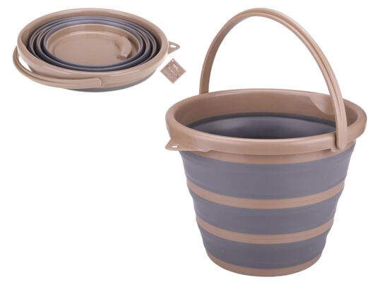 Wiadro składane Mokka 10 l szaro-beżowy