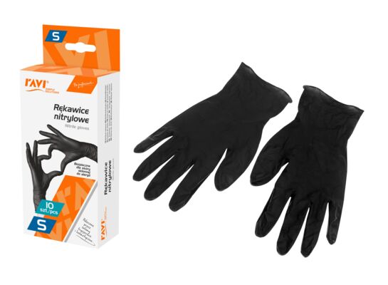 Rękawice nitrylowe Black rozmiar S 10 sztuk czarny