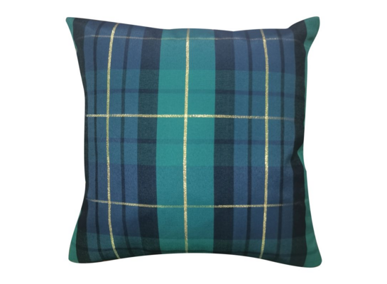 Poduszka Tartan 45 x 45 cm zielony-granatowy