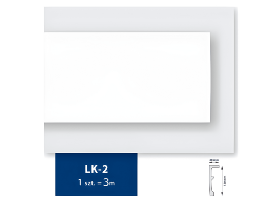 Listwa karniszowa 300 x 12 x 3,8 cm biały