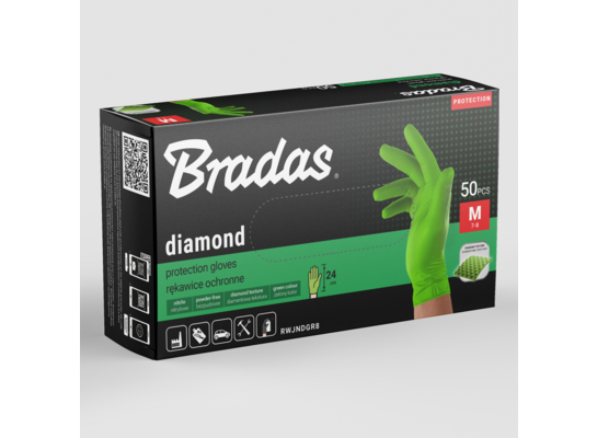 Rękawice ochronne DIAMOND nitrylowe M rozmiar 7-8 zielone