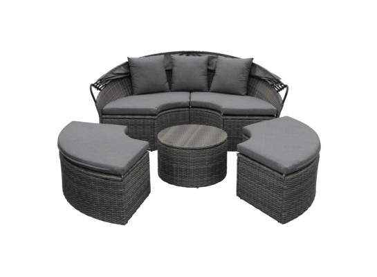 Łóżko okrągłe z daszkiem grafit