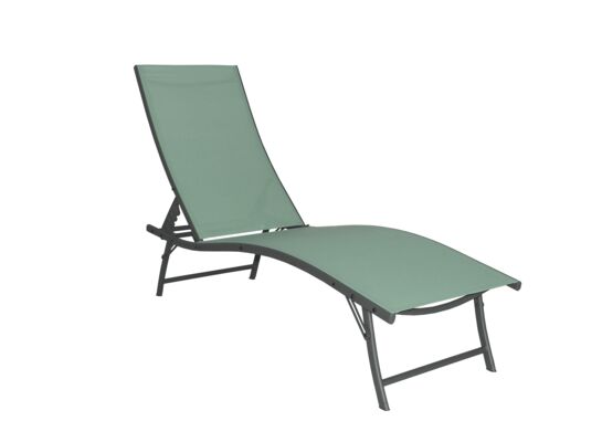 Leżanka 183/149 x 54,5 x 48/99 cm zielona