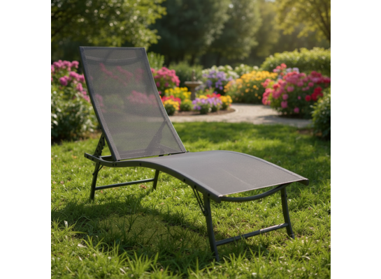 Leżanka 183/149 x 54,5 x 48/99 cm szary