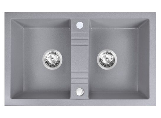 Zlewozmywak Mezzo II 2-komorowy 48 x 78 cm szary FERRO