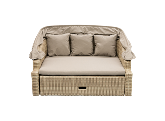 Łóżko z daszkiem 152 x 114 x wys. 86/154 cm beż