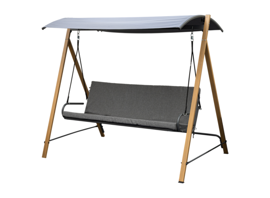 Huśtawka imitacja drewna/grafit 194 x 136 x wys. 173 cm