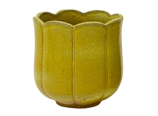 Osłonka z terakoty tulipan śr.32,5 x 33 cm żółty