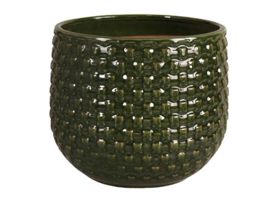 Donica szkliwiona 24 cm R899-DGN/04 zielona