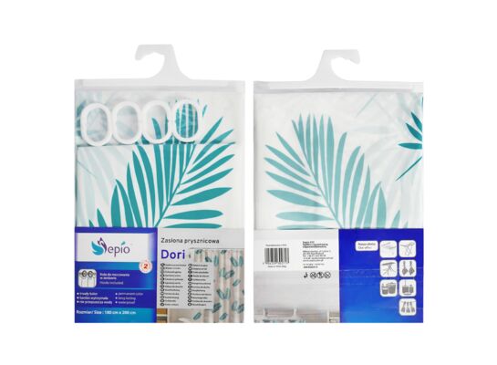 Zasłonka prysznicowa Dori 180 x 200 cm szara