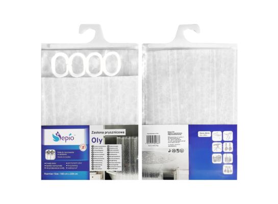 Zasłonka prysznicowa Oly 180 x 200 cm transparentna
