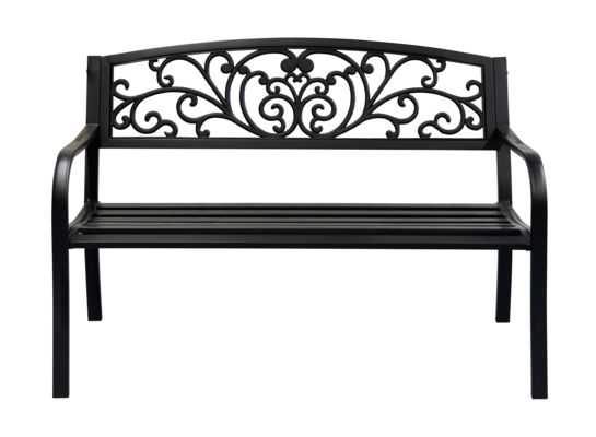 Ławka ogrodowa ozdobny ażur czarna