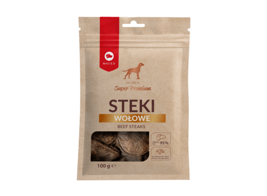 Przysmak dla psa steki wołowe 100 g Maced