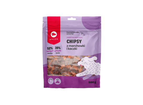 Przysmak dla psa chipsy z marchewki i kaczki 500 g Maced