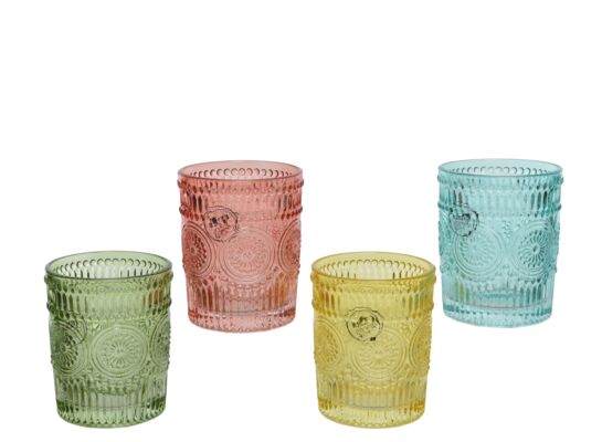 Szklanka ozdobna 300 ml morski/zielony/żółty/koralowy 1 szt.